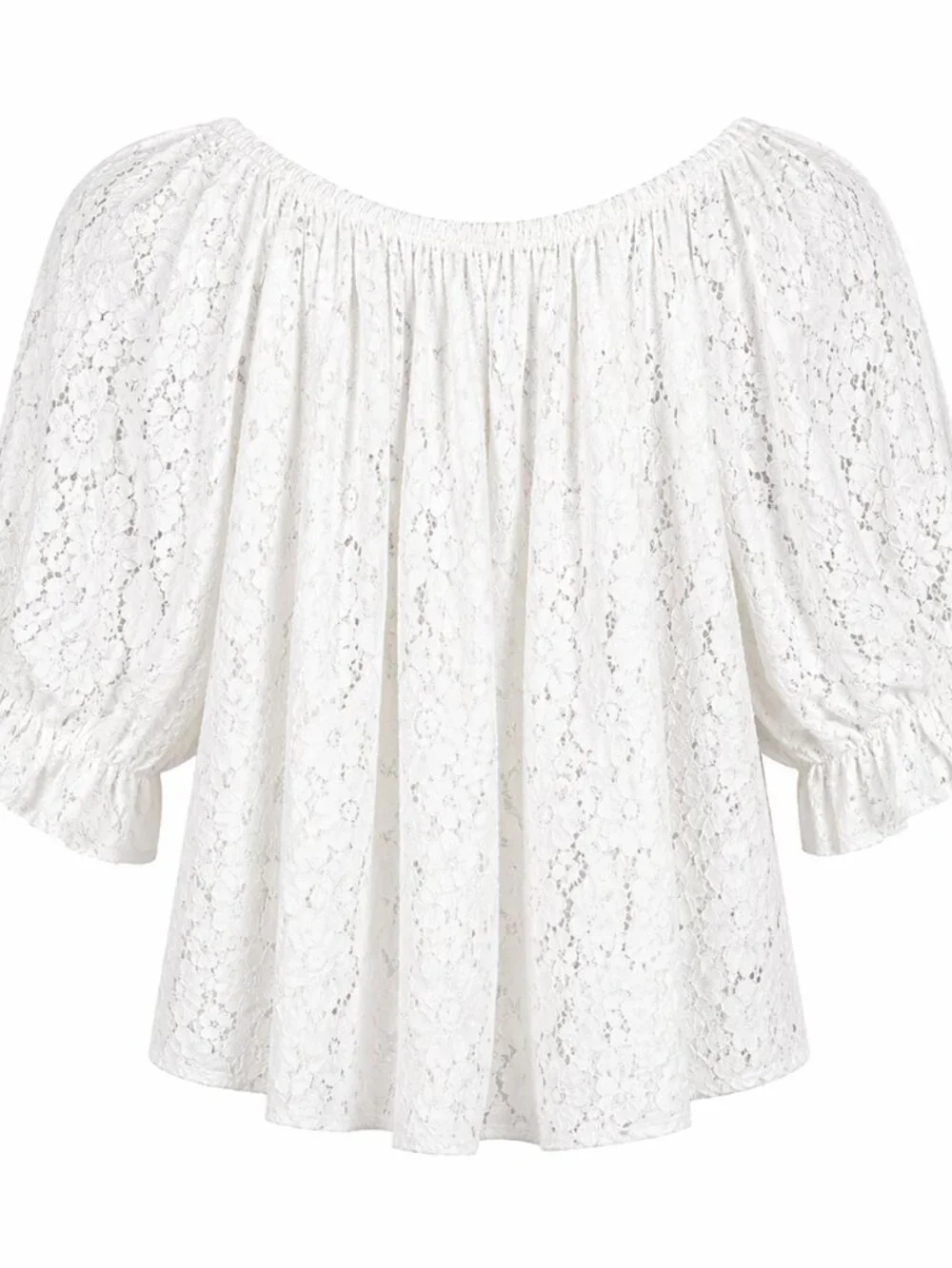 Free People Stacey‎ Lace Top White Sheer Boho Cottagecore Romantic S